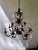 Hollywood Regency Tole Crystal Chandelier For Sale - Image 3 of 11