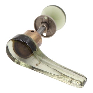 Vintage Mid Century Smokey Green Lever Door Set For Sale