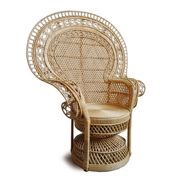 Grand Natural Wicker Peacock Chair Chairish