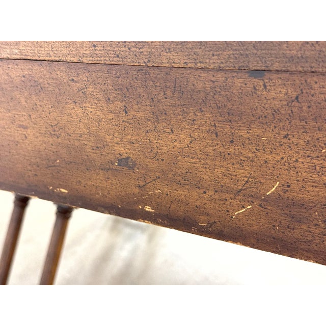 Vintage Brandt Campaign Style X-Base Writing Desk With Brass Details For Sale - Image 11 of 14