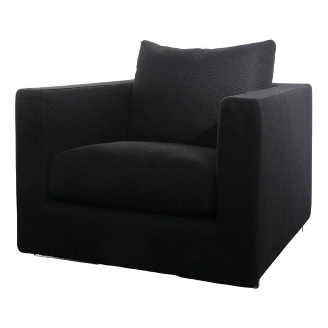 Magnum Armchair in Black Fabric from Flexform For Sale