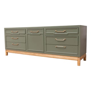 Mid 20th Century Sage Green Vintage Dresser For Sale