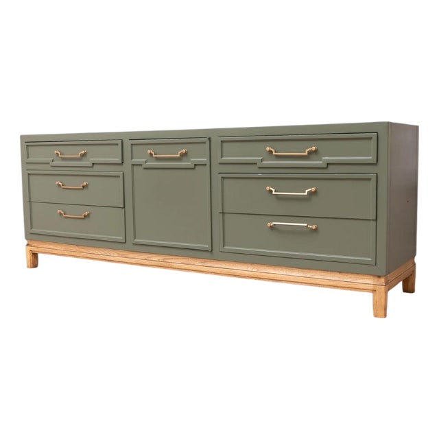 Mid 20th Century Sage Green Vintage Dresser For Sale