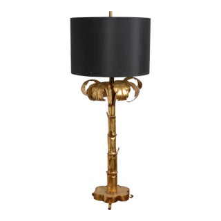 Palm Frond Lamp Gilt-Metal Attributed to Maison Jansen For Sale