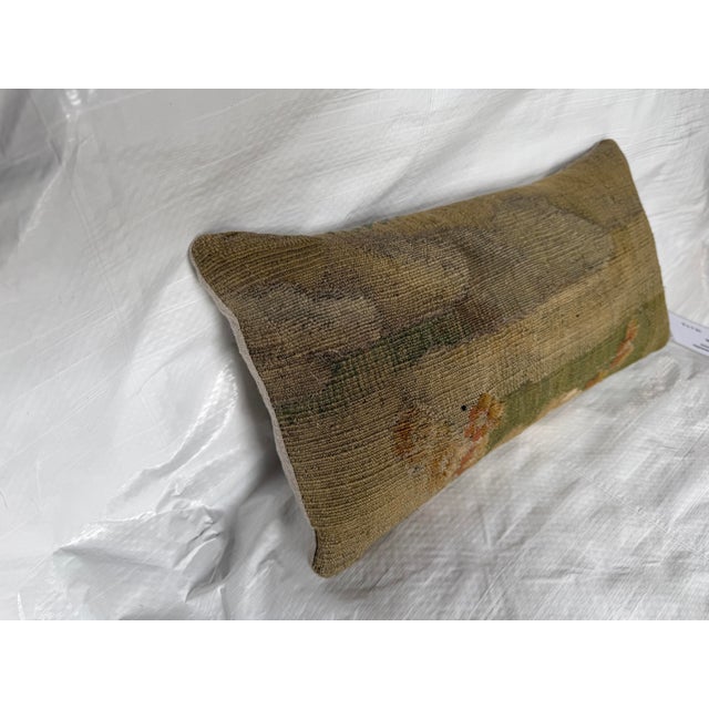 Antique Brussels tapestry pillow from the 17th century, constructed from a genuine Flemish woven fragment. Tapestries from...