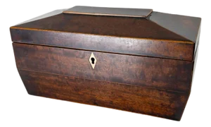 19th Century English Regency Sarcophagus Form Mahogany Tea Caddy Box