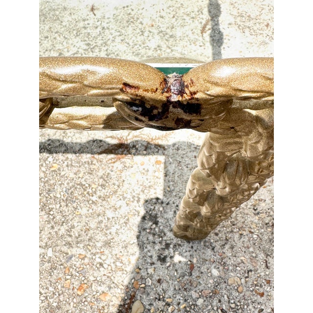 Mid 20th Century Mid-Century Modern Feathered Interlocking Chain Link Coffee Table in Gold Finish For Sale - Image 5 of 10
