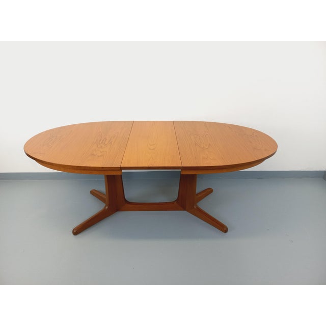Vintage Oval Extendable Dining Table in Teak from Baumann, 1960s For Sale - Image 6 of 18
