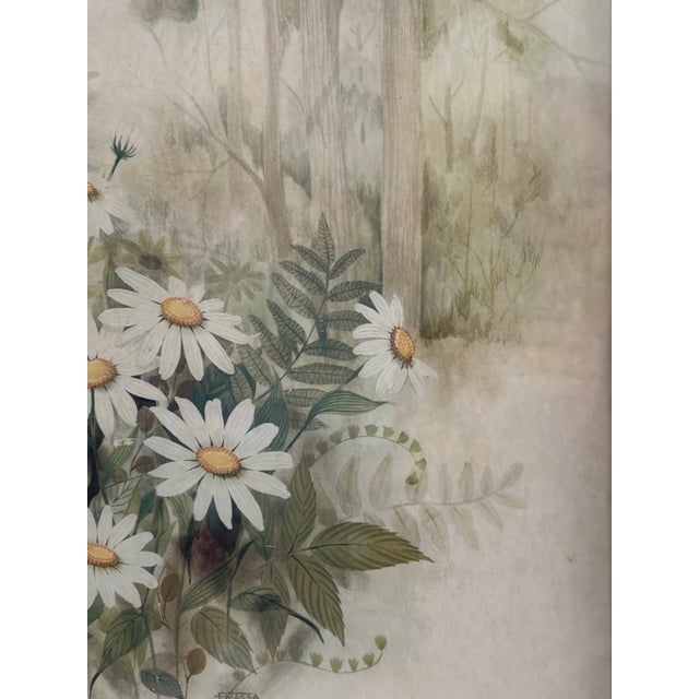 Printmaking Materials Vintage 1970s F. Massa “Splendors of Nature” Floral Daisy & Butterfly Framed Print For Sale - Image 7 of 14