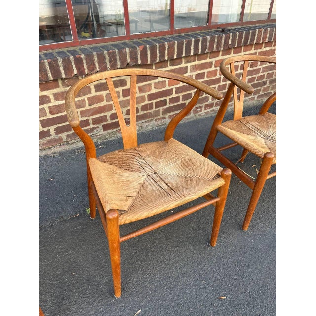 Mid-Century Modern Vintage Wishbone Chairs by Hans Wegner for Carl Hansen, 1960s, Set of 6 For Sale - Image 3 of 10