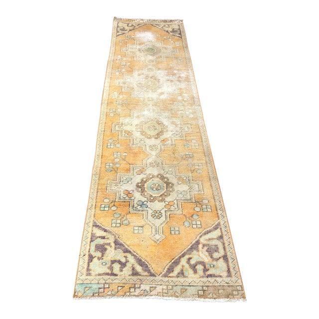 1960s Vintage Anatolian Rug - 2′3″ × 9′3″ For Sale