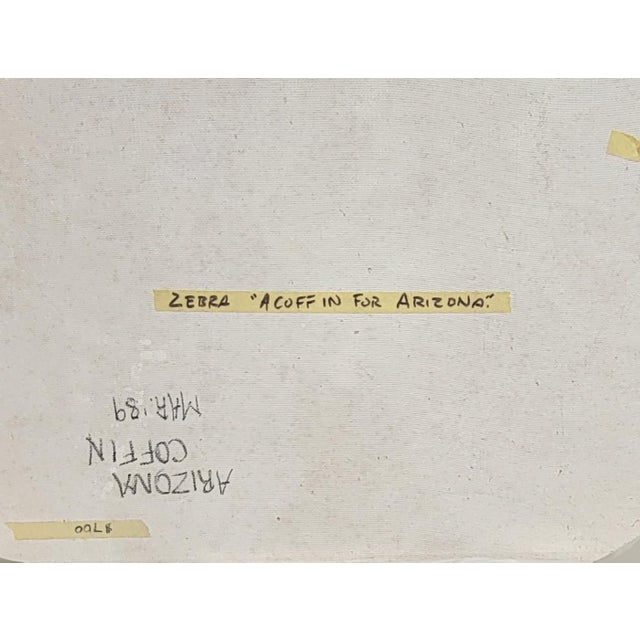 American Harry Schaare (1922-2008) "Arizona Coffin" Oil on Board, 1989 For Sale - Image 3 of 4