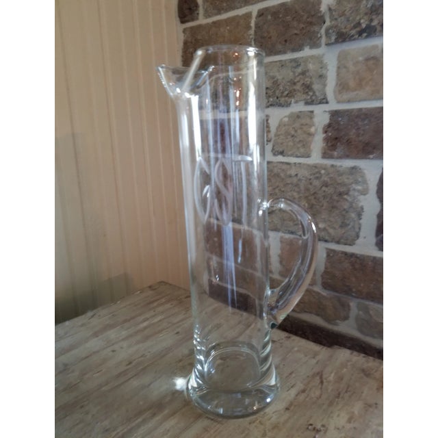 Glass Monogrammed Cocktail Pitcher G S T For Sale - Image 7 of 8