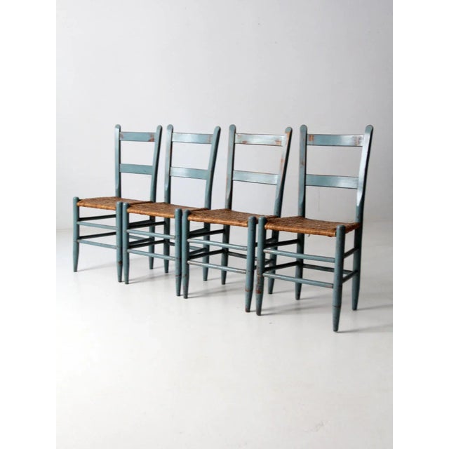 Late 19th Century Antique Woven Seat Chairs Set of 4 For Sale - Image 5 of 11