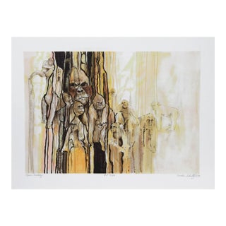 1970s "Rogues Gallery Apes" Lithograph by Caroline Schultz For Sale