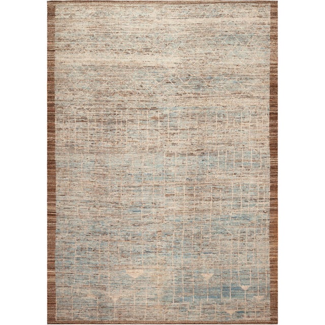 Whimsical Charm Subtle Primitive Design Modern Rug, Country of origin: Central Asia, Circa date: Modern