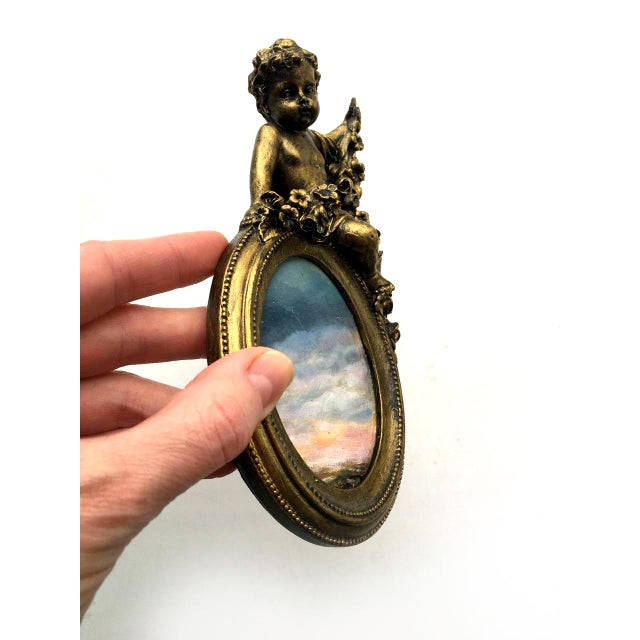 Stone Framed Original Painting Landscape Victorian Decor by Valeriya Serova For Sale - Image 7 of 9