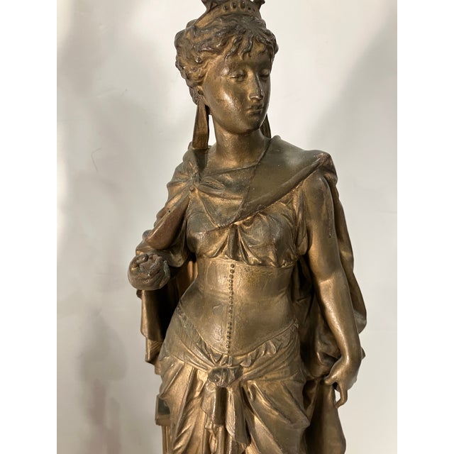 Late 19th Century Pair of Neoclassical Figural Lamps Circa 1880 For Sale - Image 5 of 11