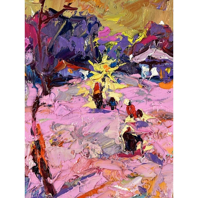 Oil Painting Frosty Evening in Winter Oleksiy Ivanyuk For Sale - Image 6 of 11