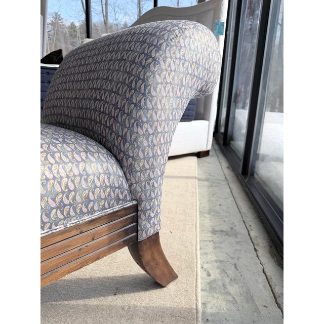 Late 20th Century Sculptural Rolled Arm Upholstered Lounge Bench For Sale In New York - Image 6 of 7
