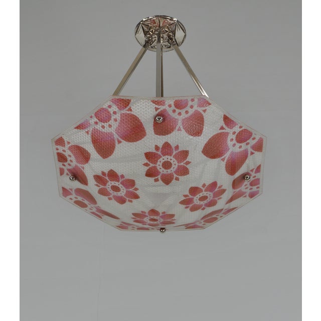 French Art Deco Pendant Light by Loys Lucha 1930 France For Sale - Image 4 of 14