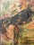 Presenting an exceptional mid-century expressionist oil on canvas painting depicting a dynamic and fiercely energetic...