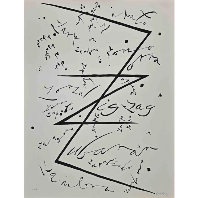 Modern Rafael Alberti, Letter Z, Original Lithograph, 1972 For Sale - Image 3 of 3