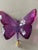 Mid-Century Modern 1960s Large Acrylic Purple Butterfly Lamp Finial For Sale - Image 3 of 7