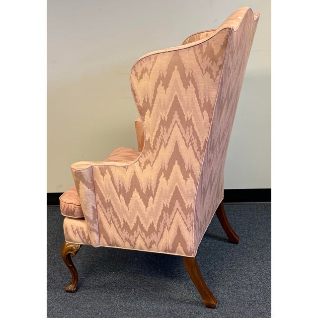 Traditional Southwood Traditional Wingback Chair With Carved Cabriole Legs - For Reupholstery For Sale - Image 3 of 12