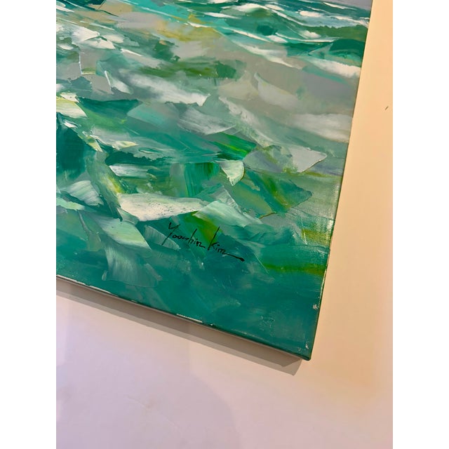 Contemporary Modern Sailboat Original Oil on Canvas by Yooshin Kim For Sale - Image 3 of 5