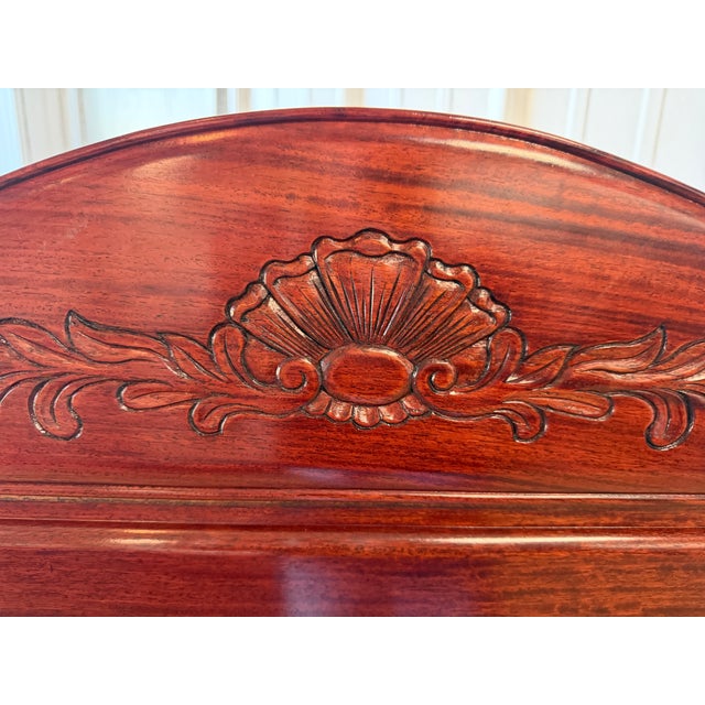 Vintage Chinese Carved Rosewood Full Size Headboard With Metal Bed Frame For Sale - Image 6 of 10