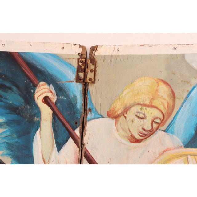 Monumental Ghanaian "Concert Party" Fragmentary Bifold Painting by Mark Anthony For Sale - Image 15 of 18