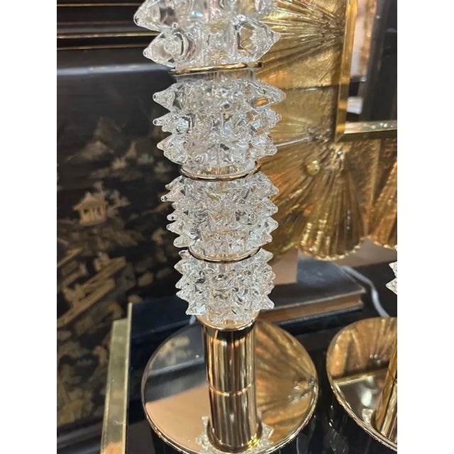 Modern Clear Murano "Rostrada" Lamps For Sale - Image 3 of 5