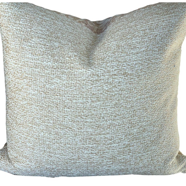 S. Harris Golden Tan Brocade Pillows - A Pair For Sale - Image 4 of 7