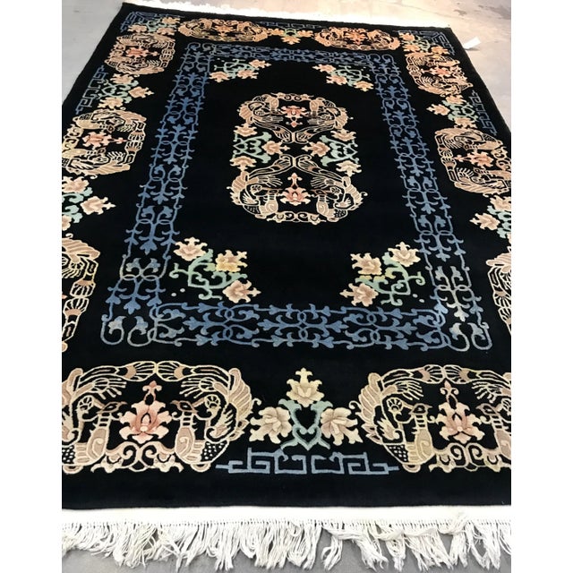 1940s 1940s Vintage Art Deco Chinese Rug-7’x 10’3” For Sale - Image 5 of 13