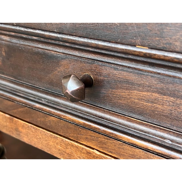 Early 20th Spanish Large Side Table with two drawers or Large Nightstands For Sale - Image 12 of 18