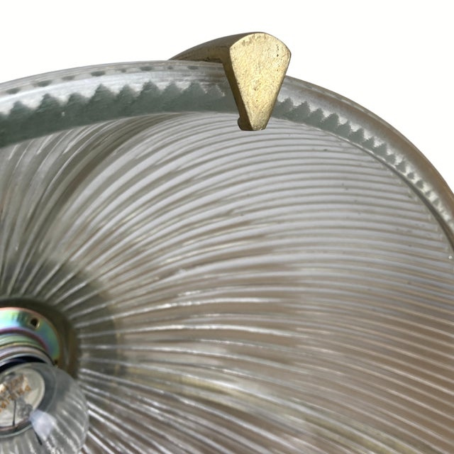 Art Deco Holophane Cut Glass and Brass Wall Lamps, 1970s, Set of 2 For Sale - Image 17 of 18