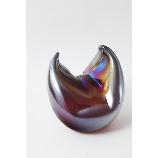 Abstract Iridescent Glass Sculpture, Germany, 1980s For Sale - Image 4 of 15