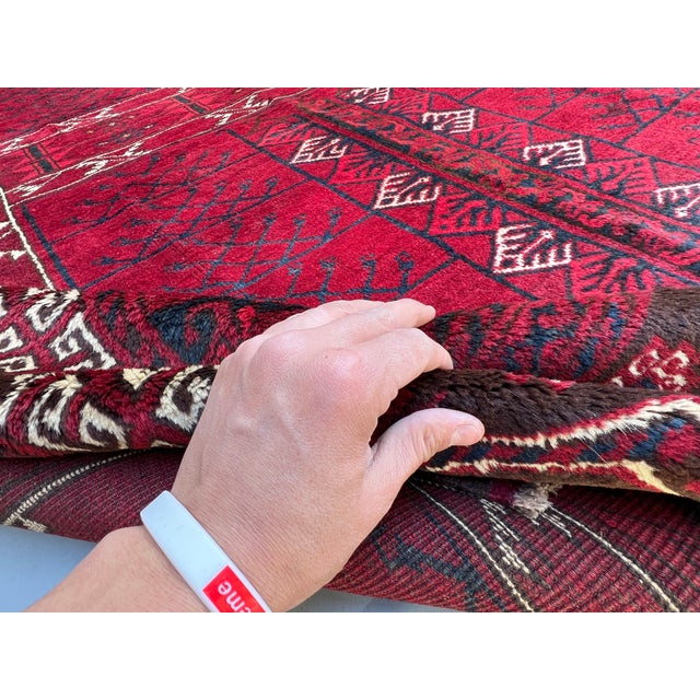 Antique Ersari Turkmen Hatchli Parda Yurt Door Hanging Rug - 6'8" X 4'11" For Sale - Image 11 of 12
