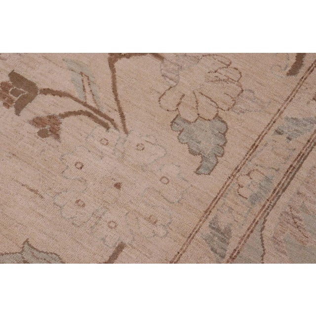 Bohemien Ziegler Tan Green Hand-Knotted Wool Rug - 13'3'' X 17'9'' For Sale - Image 4 of 8