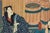 Utagawa Kunisada, Kabuki Scene in an Oil Shop, 1850s, Woodcut For Sale - Image 3 of 4