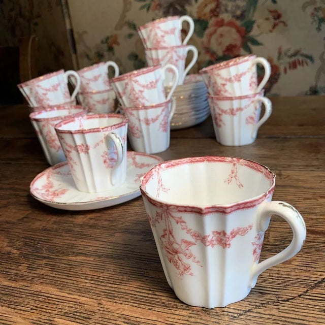 Porcelain Mocha Service, Set of 26 For Sale - Image 10 of 18
