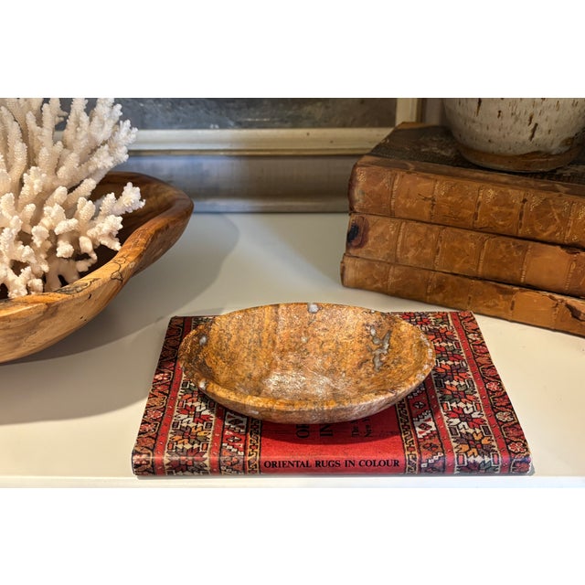 Vintage Handmade Petite Solid Stone Bowl/ Stone Soap Dish For Sale - Image 9 of 12