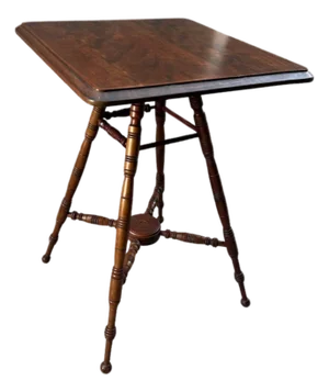 Antique Spool-Turned Oak Side Table