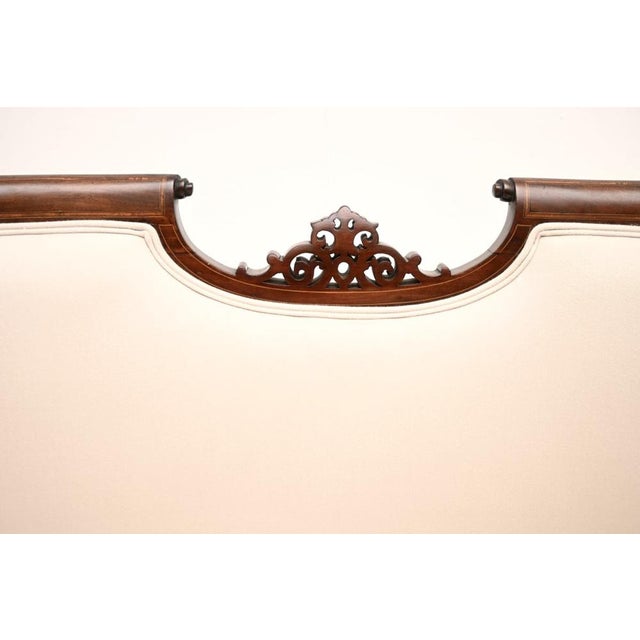 Antique Edwardian Inlaid Settee, 1880 For Sale - Image 6 of 11