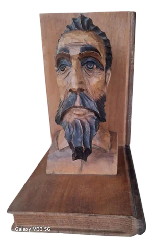 Vintage Hand Carved Don Quixote Bookend