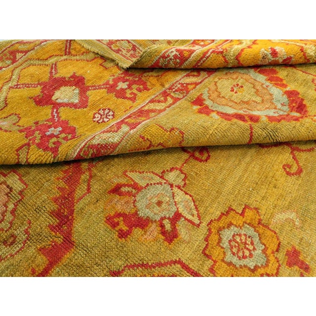 Vintage Turkish Oushak 10' x 13' Room Size Rug in Acid Green For Sale - Image 10 of 10