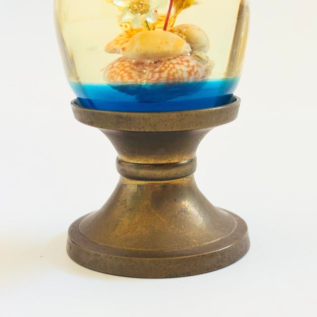 Late 20th Century Lucite Egg on Brass Stand For Sale - Image 5 of 6
