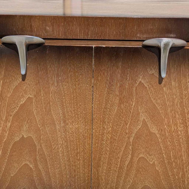 Brown 1950s Mid-Century Modern Tallboy Gentleman's Chest With Drop-Front Cabinet For Sale - Image 8 of 18