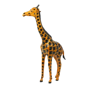 Vintage 22" Leather Giraffe Figure